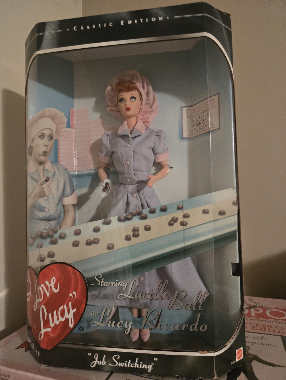 Vintage 1998 I Love Lucy "Job Switching" Lucille Ball Doll in Blue Work Dress